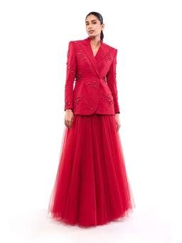 MODO CALDO - Red Eternal Longing Blazer with Skirt