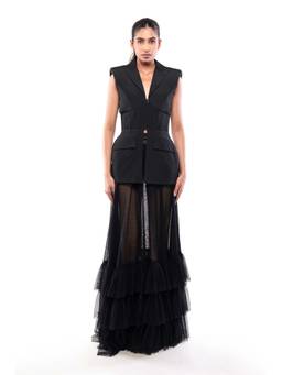 MODO CALDO - Black Ebony Blazer with Skirt