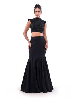 MODO CALDO - Black Caviar Skirt with Crop Top