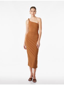 Koton - One Shoulder Dress - Brown