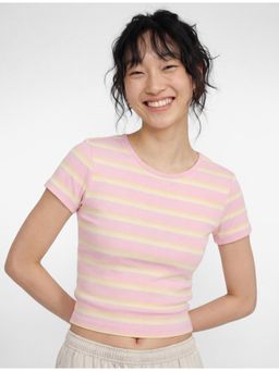 Koton - Striped T-Shirt - Pink