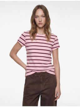 Koton - Striped T-Shirt - Pink