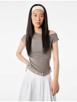 Koton - One Shoulder Top - Grey
