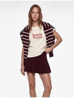 Koton - Printed T-Shirt - Beige