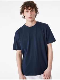 Koton - Short Sleeve T-Shirt - Navy Blue