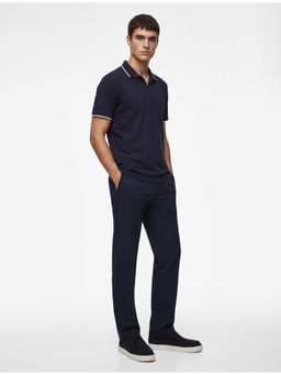 Koton - Polo Neck T-Shirt - Navy Blue