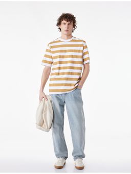 Koton - Cotton Striped T-Shirt - Yellow