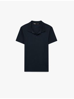 Koton - Polo Neck T-Shirt - Navy Blue