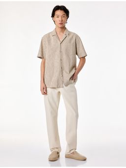 Koton - Cotton Striped Shirt - Beige