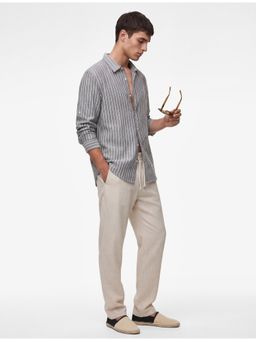 Koton - Cotton Striped Shirt - Grey