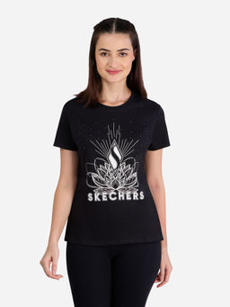 SKECHERS - Black Stud Embellished Round Neck T-shirt