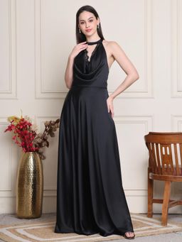 KELIN - Women Black Modal Solid Maxi Dress
