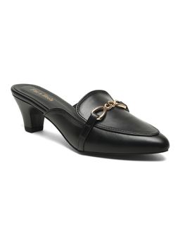 Flat n Heels - Women Black Mules Heels