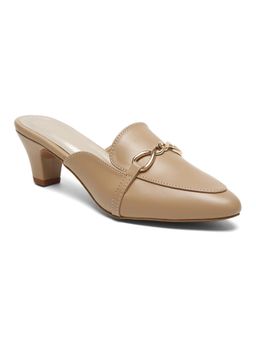 Flat n Heels - Women Beige Mules Heels