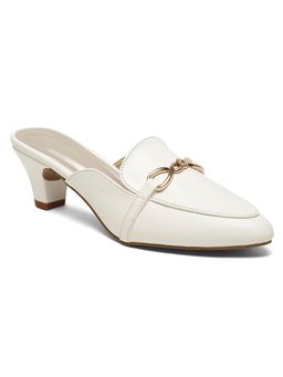 Flat n Heels - Women White Mules Heels