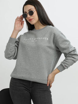 Tommy Hilfiger - Womens Grey Color Sweatshirt