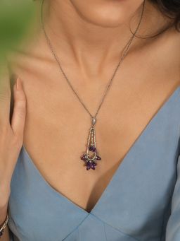 Shaya by CaratLane - Rebutia Bloom Necklace in 925 Silver