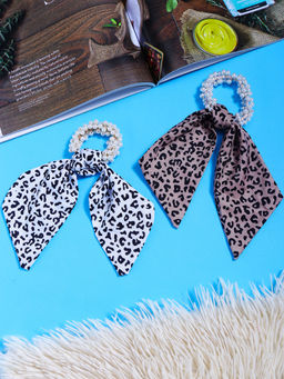 Yellow Chimes - Women Embellished Ponytail Holders (Set of 2)