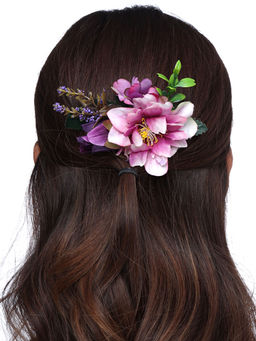 Yellow Chimes - Multicolor bridal floral comb pin