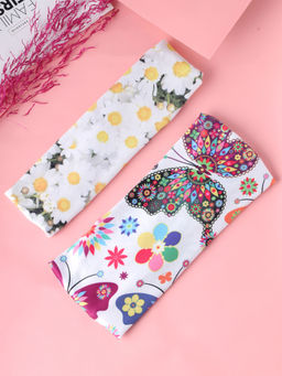 Yellow Chimes - Multi Color Floral Hair Bands (Set of 2)