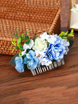 Yellow Chimes - Multi Color Bridal Floral Comb Hair Pin