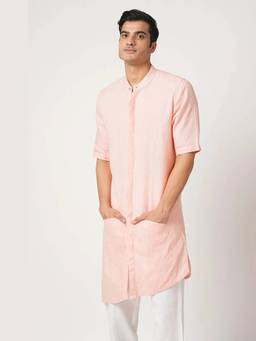 B Label - Peach Metamorphosis Half Sleeve Kurta