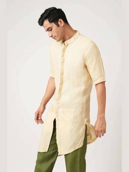 B Label - Beige Metamorphosis Half Sleeve Kurta