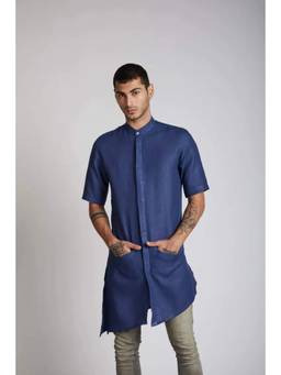 B Label - Navy Metamorphosis Half Sleeve Kurta