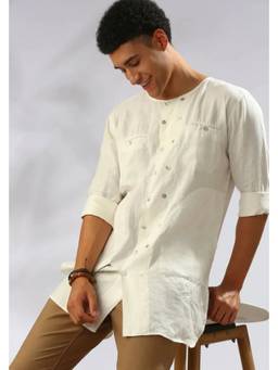 B Label - White Ashoka Full Sleeve Kurta