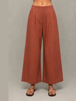 Sutra Art of Clothing - Handloom Brown Solid Palazzo