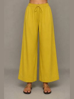 Sutra Art of Clothing - Plantain Yellow Cotton Relaxed Fit Pant