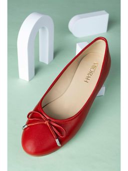 MIORAH - Classic Women Casual Leather Ballerina Red