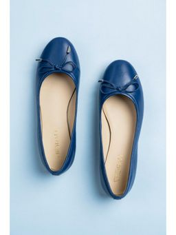 MIORAH - Classic Women Casual Leather Ballerina Blue