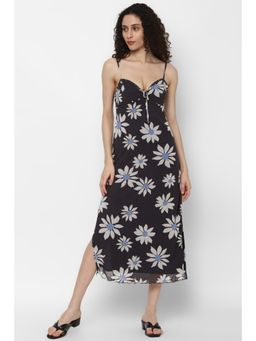 American Eagle - Women Black Mesh Slip Midi Dress