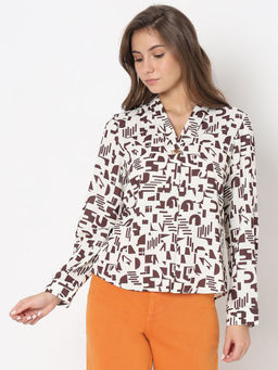 VERO MODA - White Printed Top