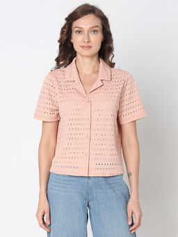 VERO MODA - Peach Textured Shirt