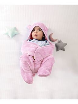 Mi Arcus - Ultra Soft Knitted Light Fur Plush Warm Blanket Wrapper 0-6 M- Pink