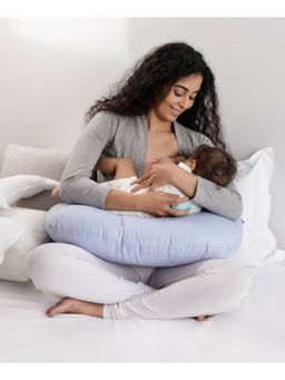 Mi Arcus - Burpy Woven Feeding Pillow - Blue