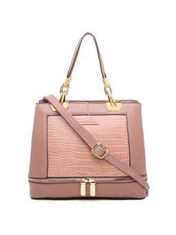 Diana Korr - Pink Solid Faux Leather Satchel