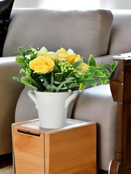 At Home by Nilkamal - artificial Watering Can Shaped Potted Plant|18.5 x 19 cm|Yellow