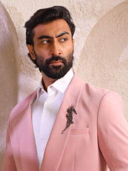 Cosa Nostraa - Men Charcoal Strokes Brooch