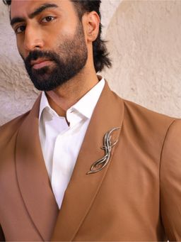 Cosa Nostraa - Men Silver Flame Brooch