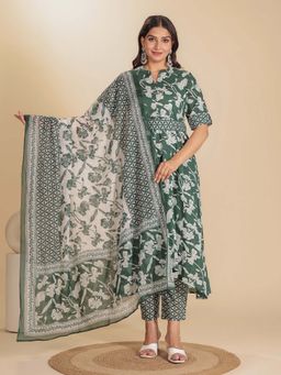 ARAMYA - Women Multi-Color Floral Kurta with Pant and Dupatta (Set of 3)