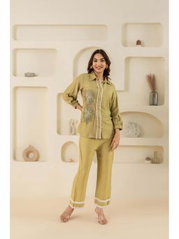 ZNKL - Trendy Collar Neck Full Sleeves Shirt Set For Women