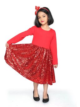 ZIP ZAP ZOOP - Red Sequined Jersey Party Dress