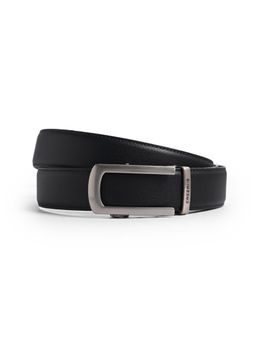 CAZZANO - Black Men Lether Belt with Slider Buckle