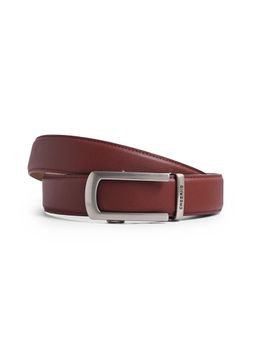 CAZZANO - Maroon Men Lether Belt with Slider Buckle
