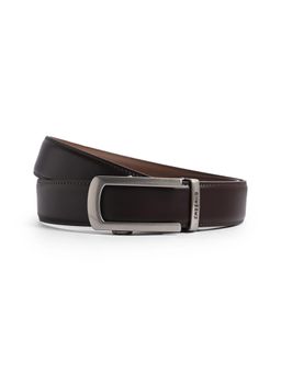 CAZZANO - Brown Men Lether Belt with Slider Buckle