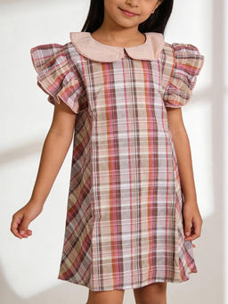 Purple United Kids - Girls Multi-Colour Cotton Dress