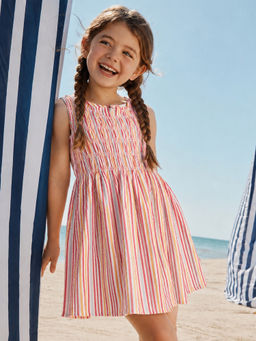 Purple United Kids - Girls Multi-Colour Cotton Dress